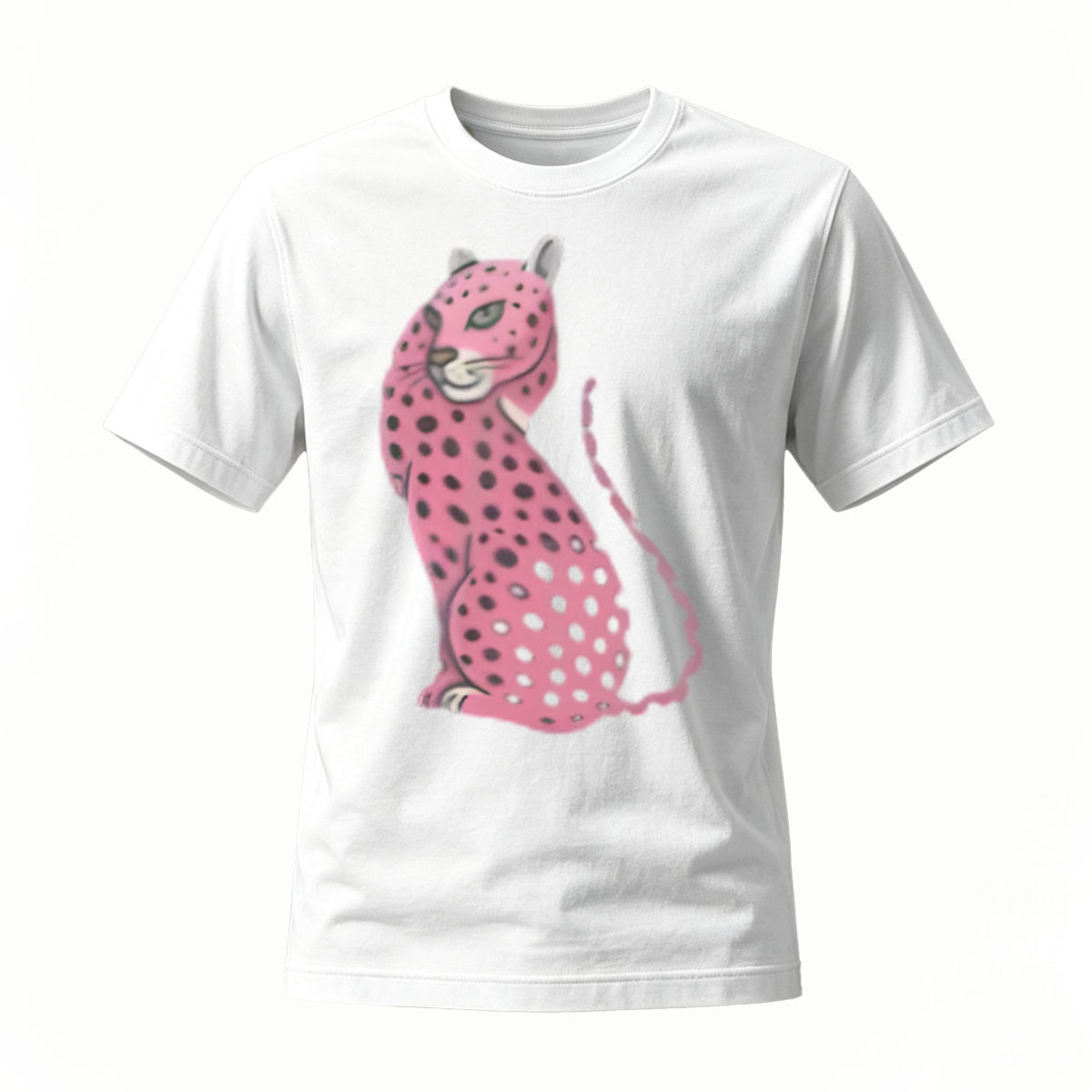 Pink Leopard Print Men's T-Shirt Fashion Gift Wear - Image 2