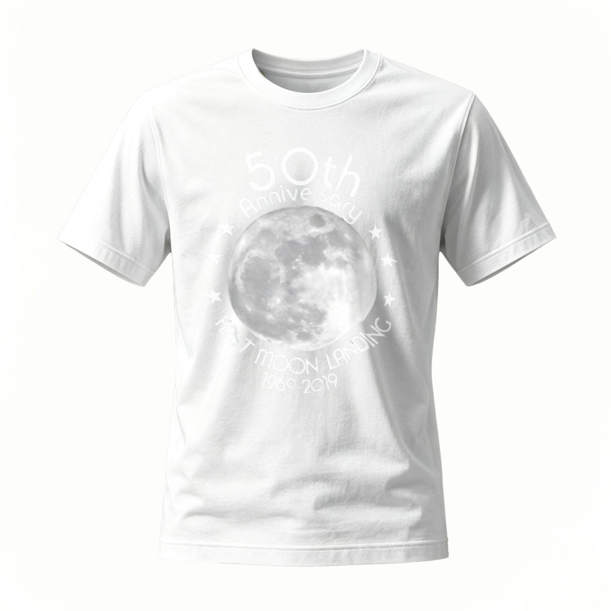 50th Moon Landing Anniversary T-Shirt Men's Women's 1969-2019 - Image 2