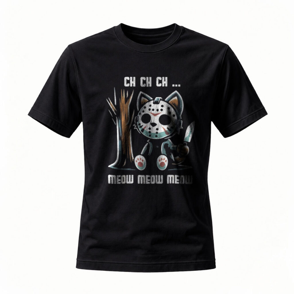 Ch Ch Ch Meow Meow Men's T-Shirt Horror Cat Halloween Gift