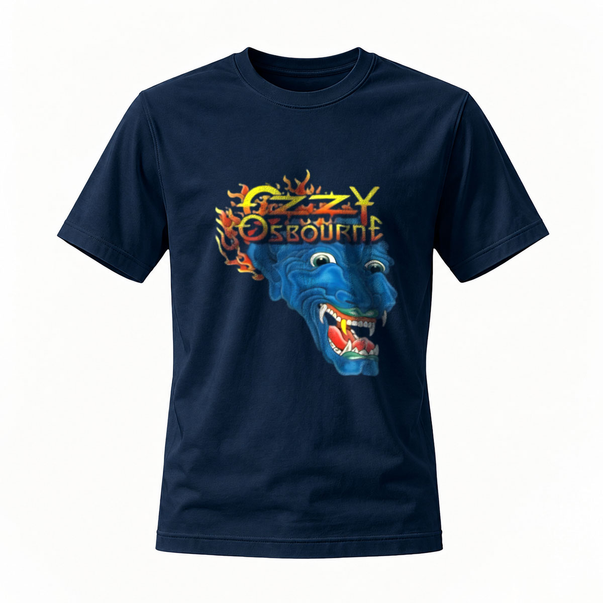 Ozzy Osbourne Blue Demon Head Rock T-Shirt Men's - Image 7