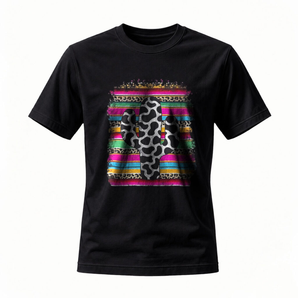 Colorful Leopard Print T-Shirt Men's Casual Fashion Gift Wear