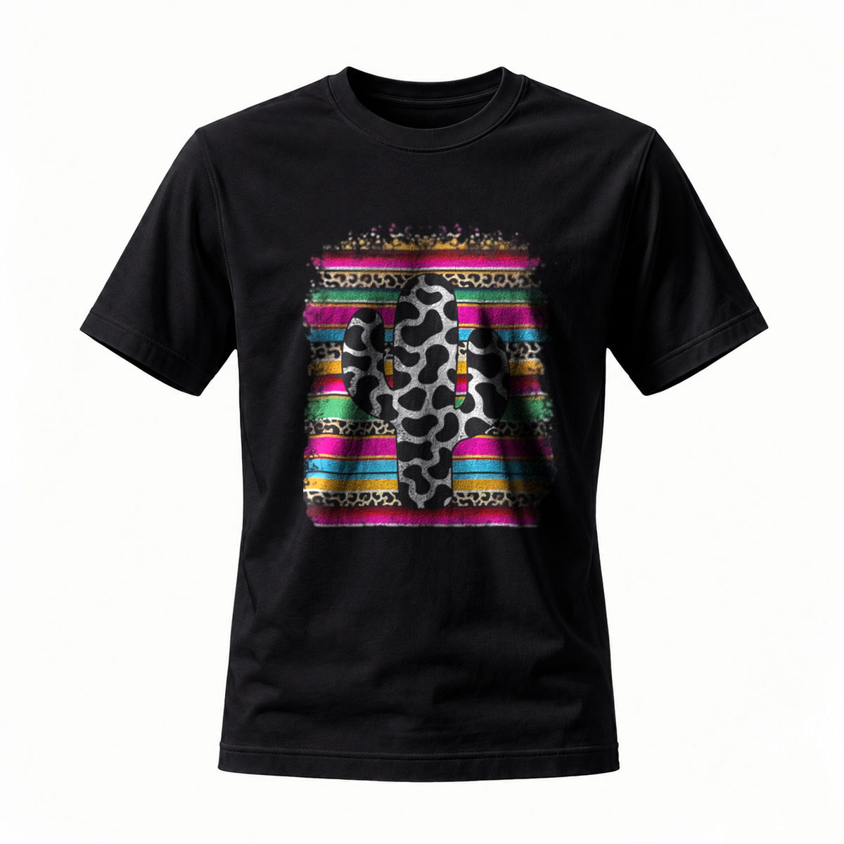 Colorful Leopard Print T-Shirt Men's Casual Fashion Gift Wear