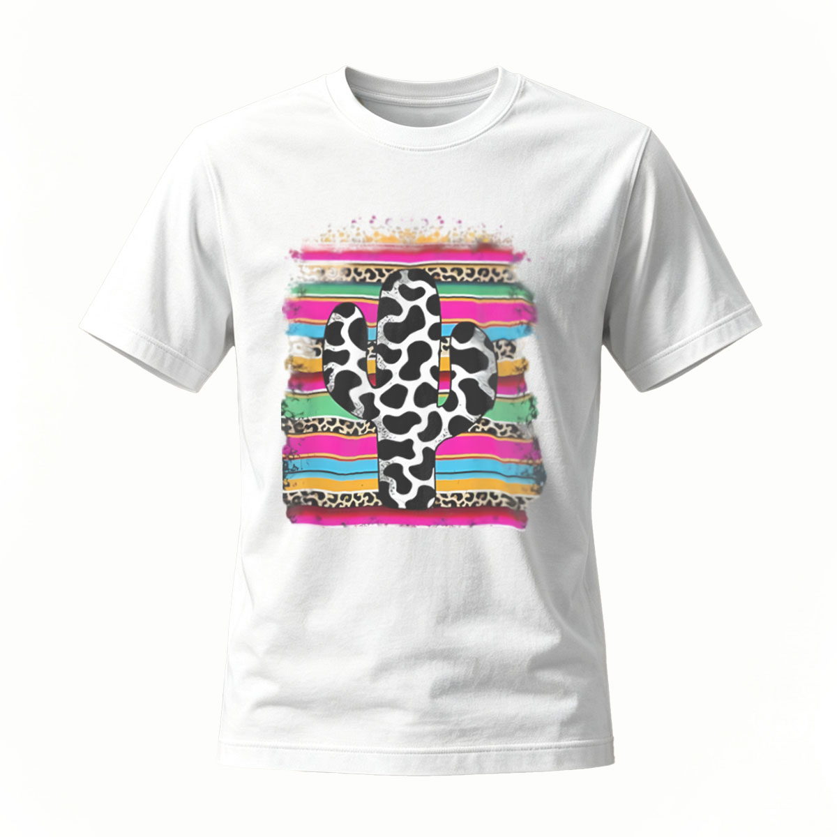 Colorful Leopard Print T-Shirt Men's Casual Fashion Gift Wear - Image 2