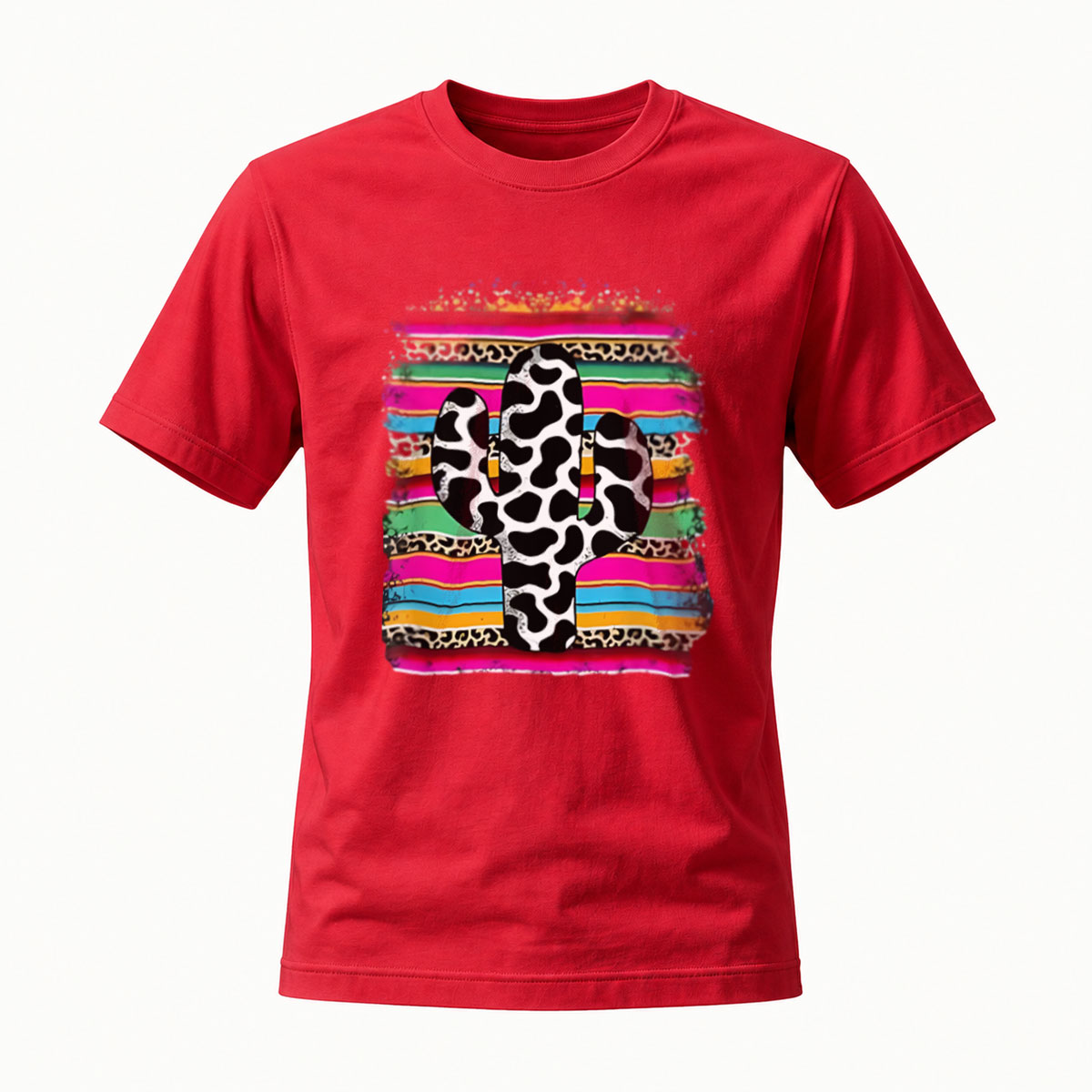Colorful Leopard Print T-Shirt Men's Casual Fashion Gift Wear - Image 5