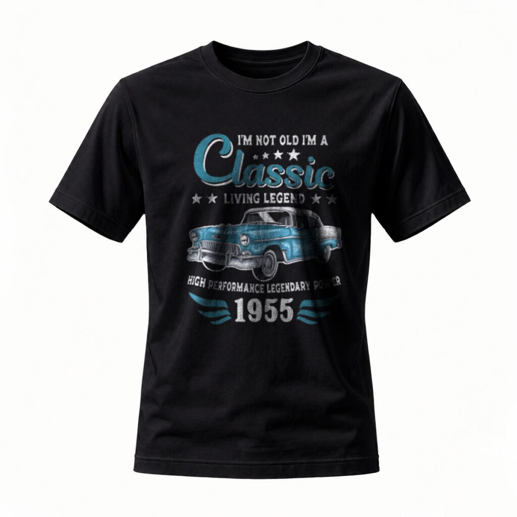 Classic 1955 Car T-Shirt Men's Vintage Auto Design Gift