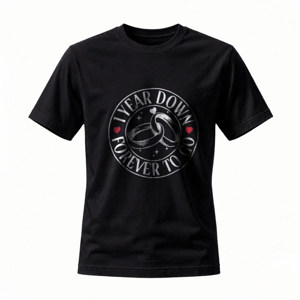 1 Year Down Forever To Go Wedding Anniversary T-Shirt Men Women Gift