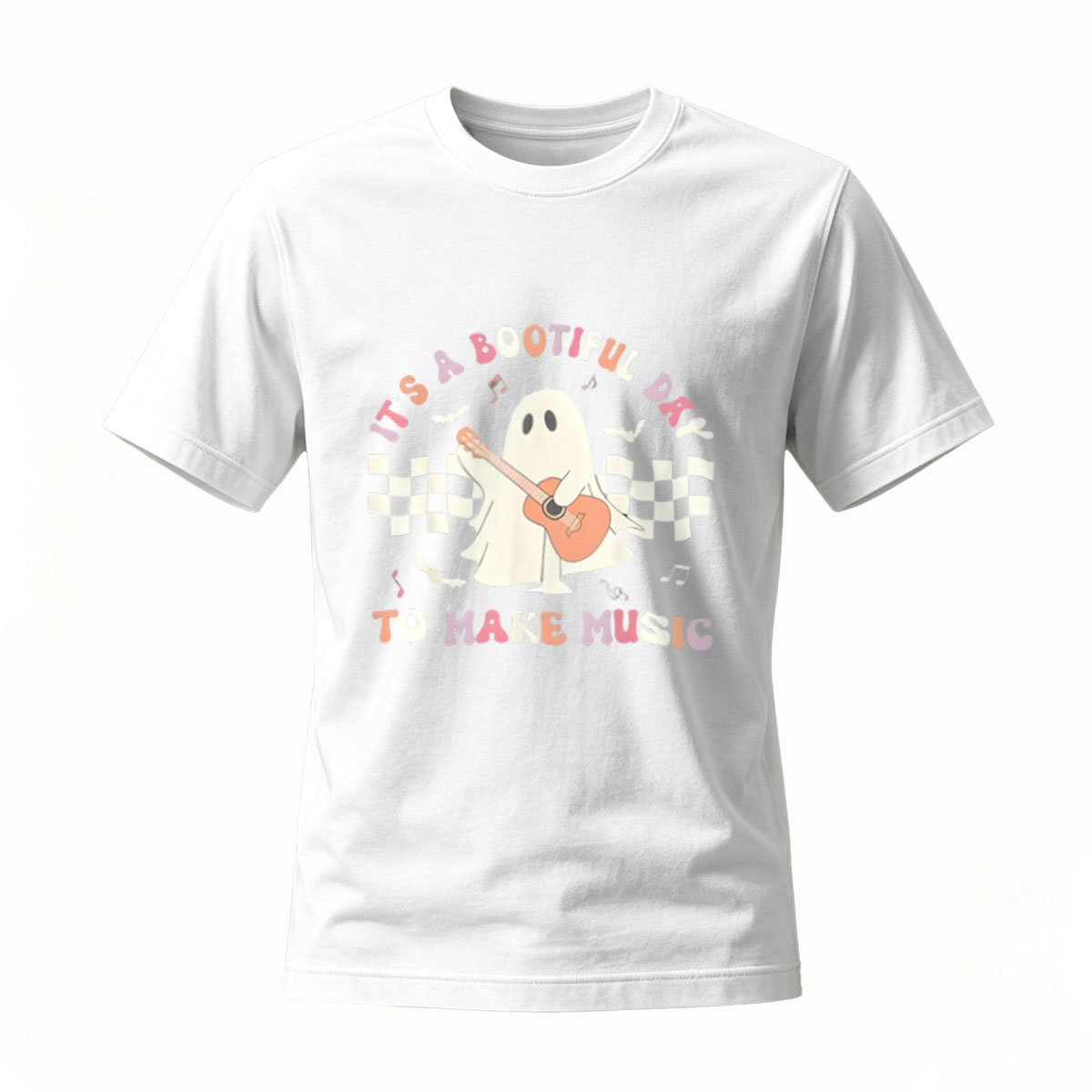 Its A Bootiful Day To Make Music Ghost Guitar T-Shirt - Image 2