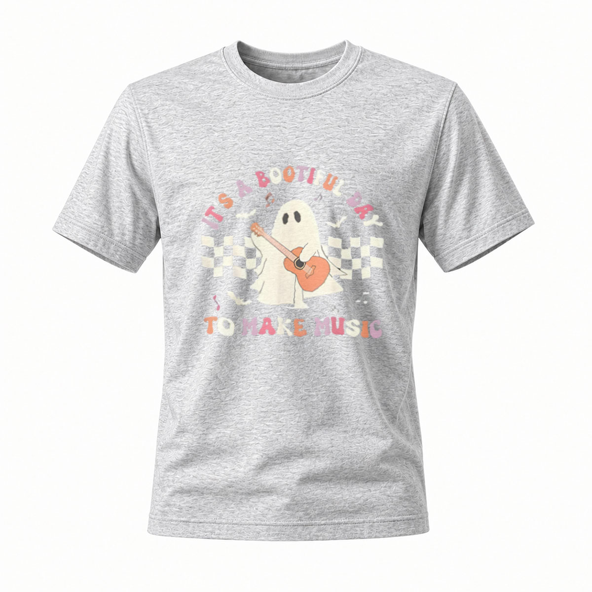 Its A Bootiful Day To Make Music Ghost Guitar T-Shirt - Image 3