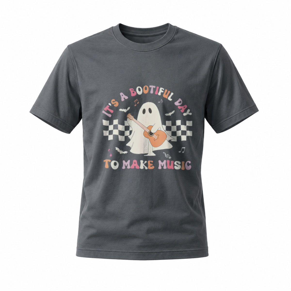 Its A Bootiful Day To Make Music Ghost Guitar T-Shirt - Image 6