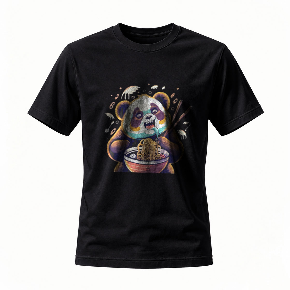 Panda Eating Noodles Men's T-Shirt Funny Animal Design Gift