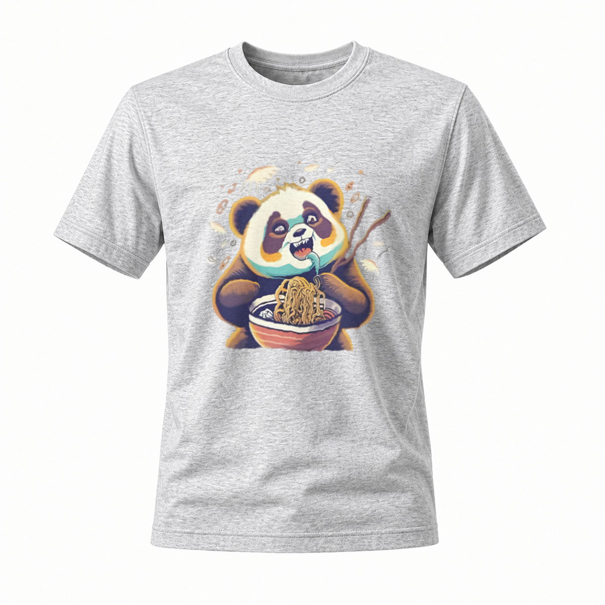 Panda Eating Noodles Men's T-Shirt Funny Animal Design Gift - Image 3