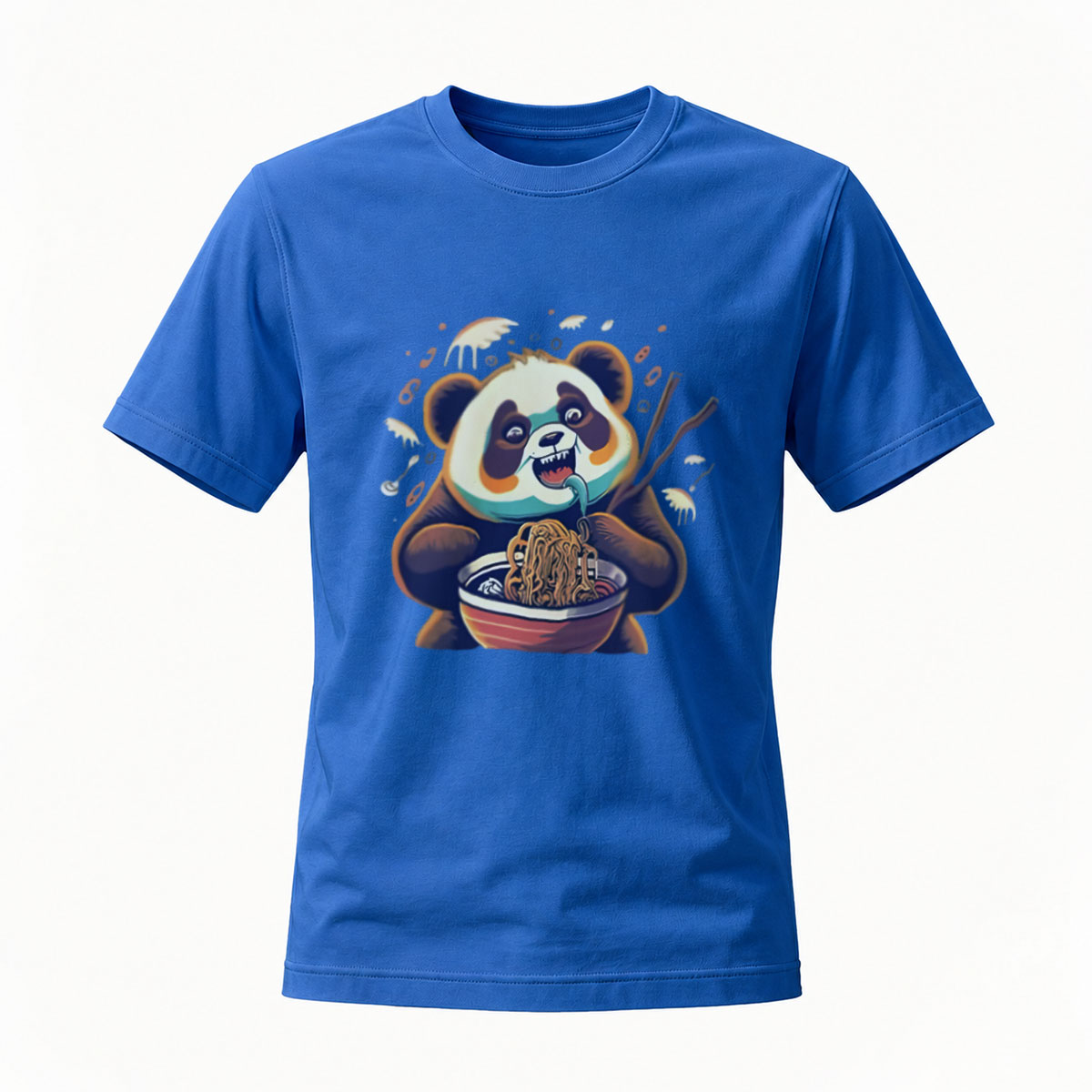 Panda Eating Noodles Men's T-Shirt Funny Animal Design Gift - Image 4