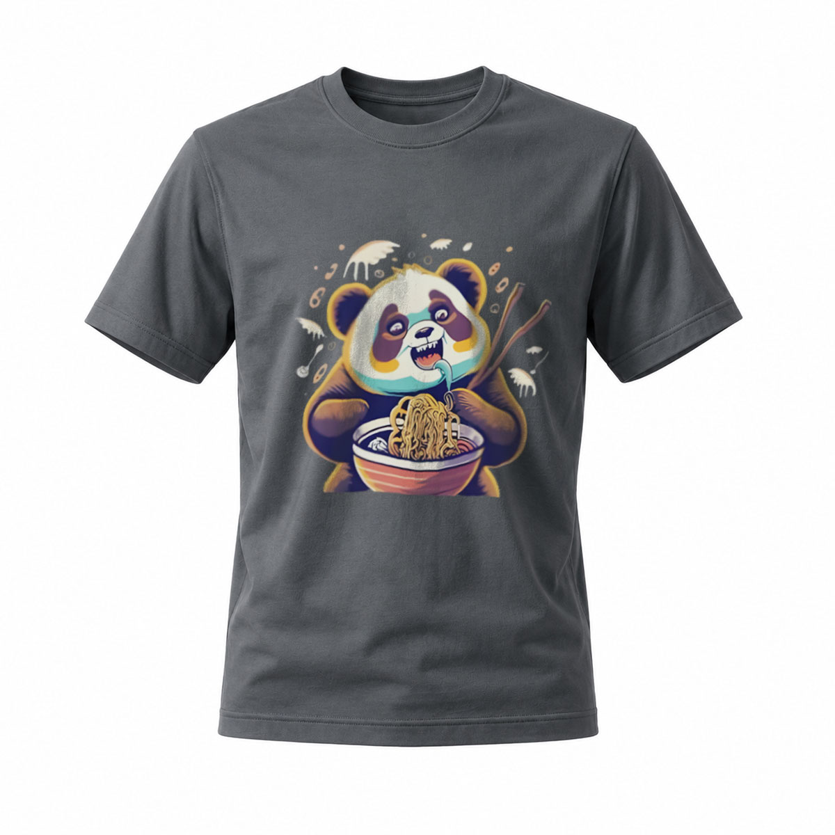 Panda Eating Noodles Men's T-Shirt Funny Animal Design Gift - Image 6