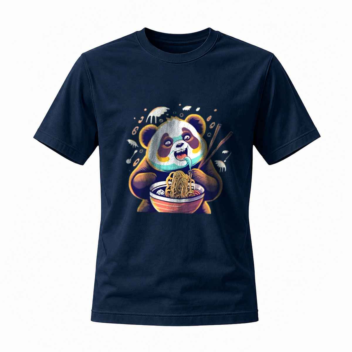 Panda Eating Noodles Men's T-Shirt Funny Animal Design Gift - Image 7