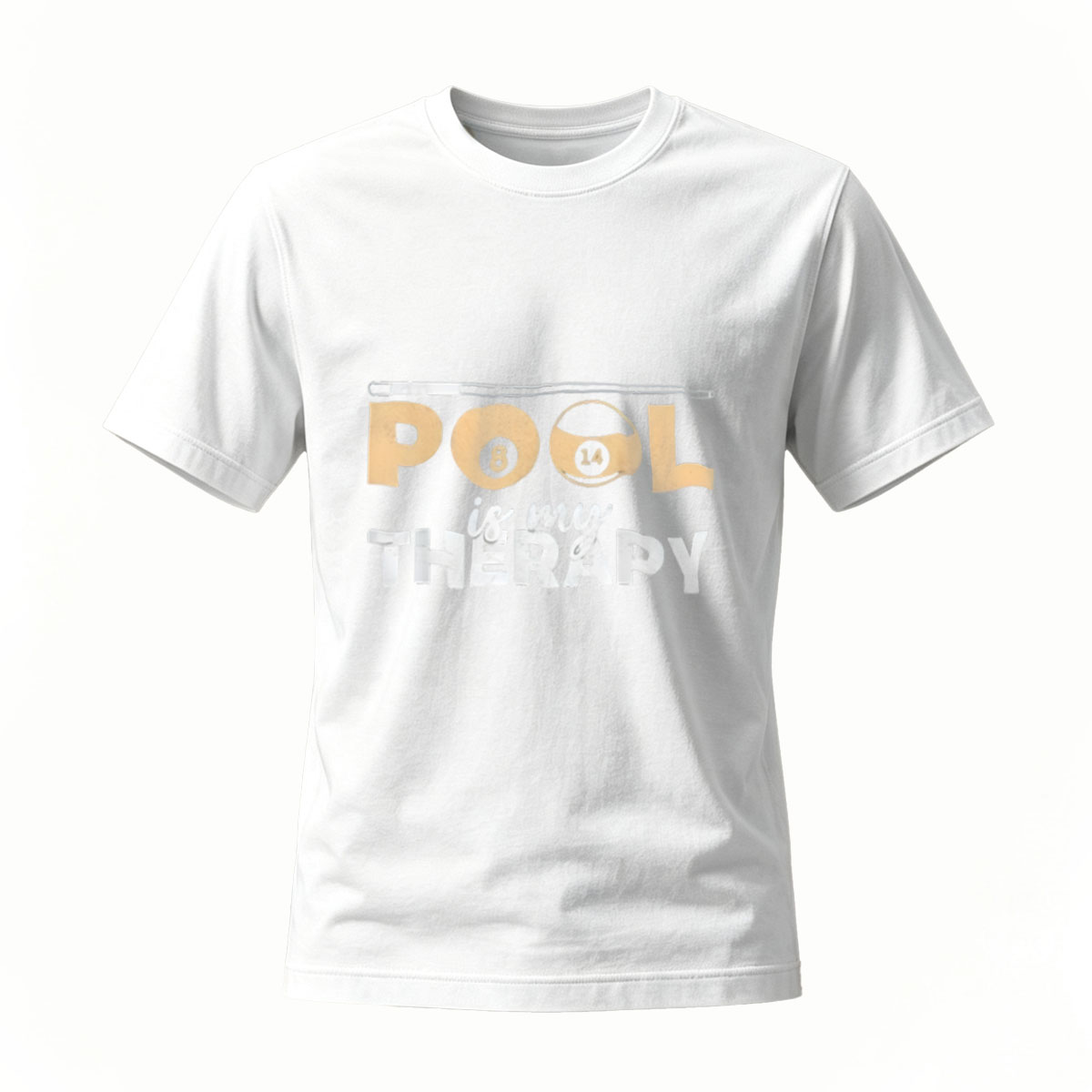 Pool Is My Therapy Men's T-Shirt Billiard Lover Gift - Image 2