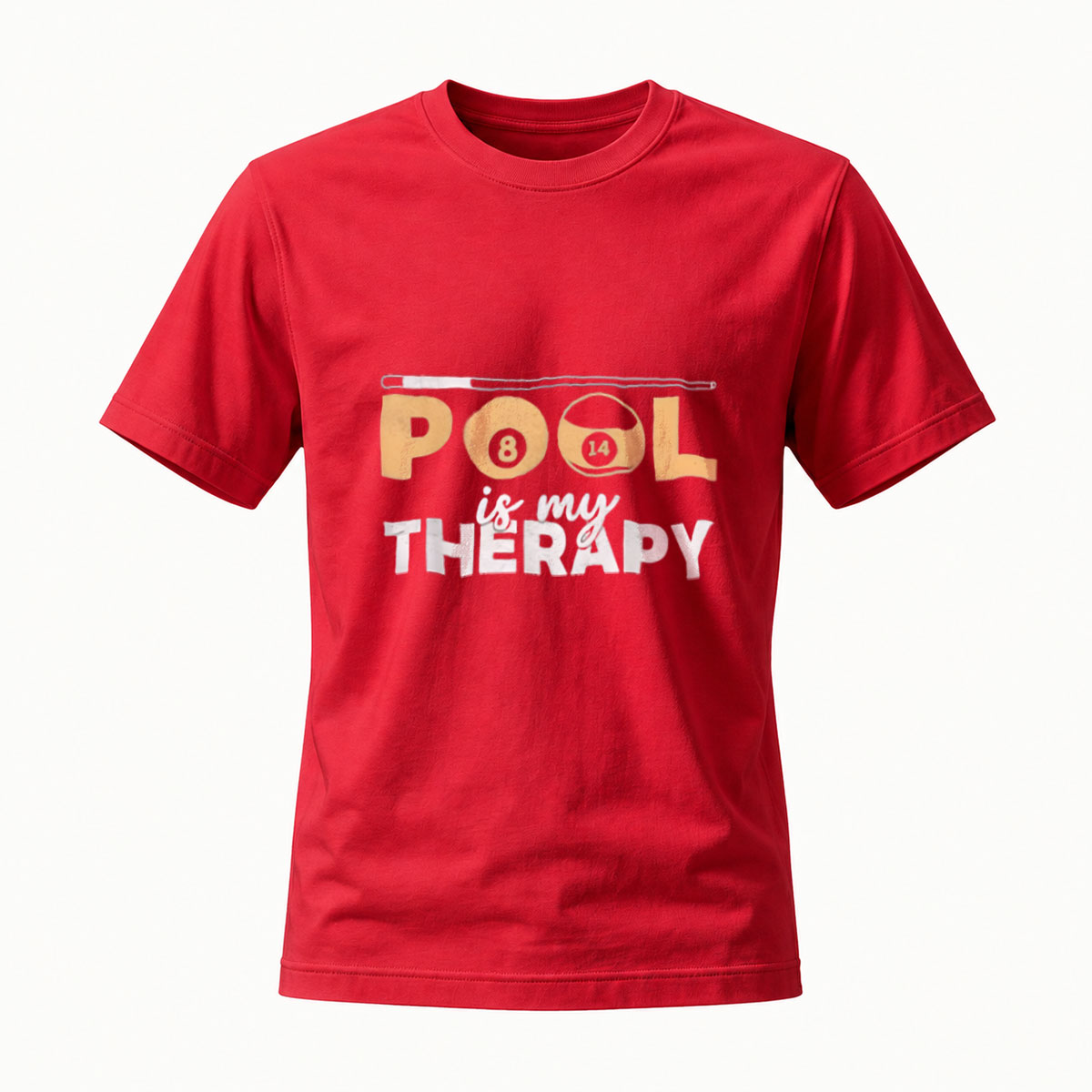 Pool Is My Therapy Men's T-Shirt Billiard Lover Gift - Image 5