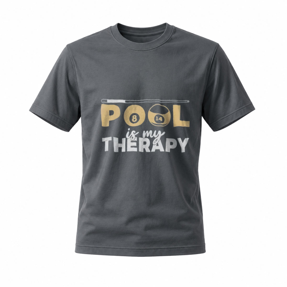 Pool Is My Therapy Men's T-Shirt Billiard Lover Gift - Image 6