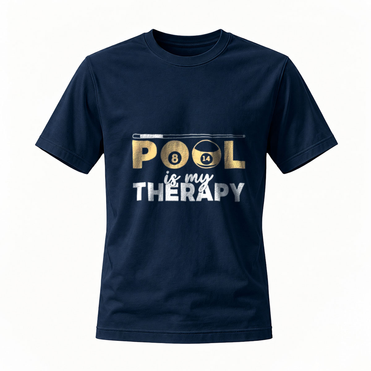 Pool Is My Therapy Men's T-Shirt Billiard Lover Gift - Image 7