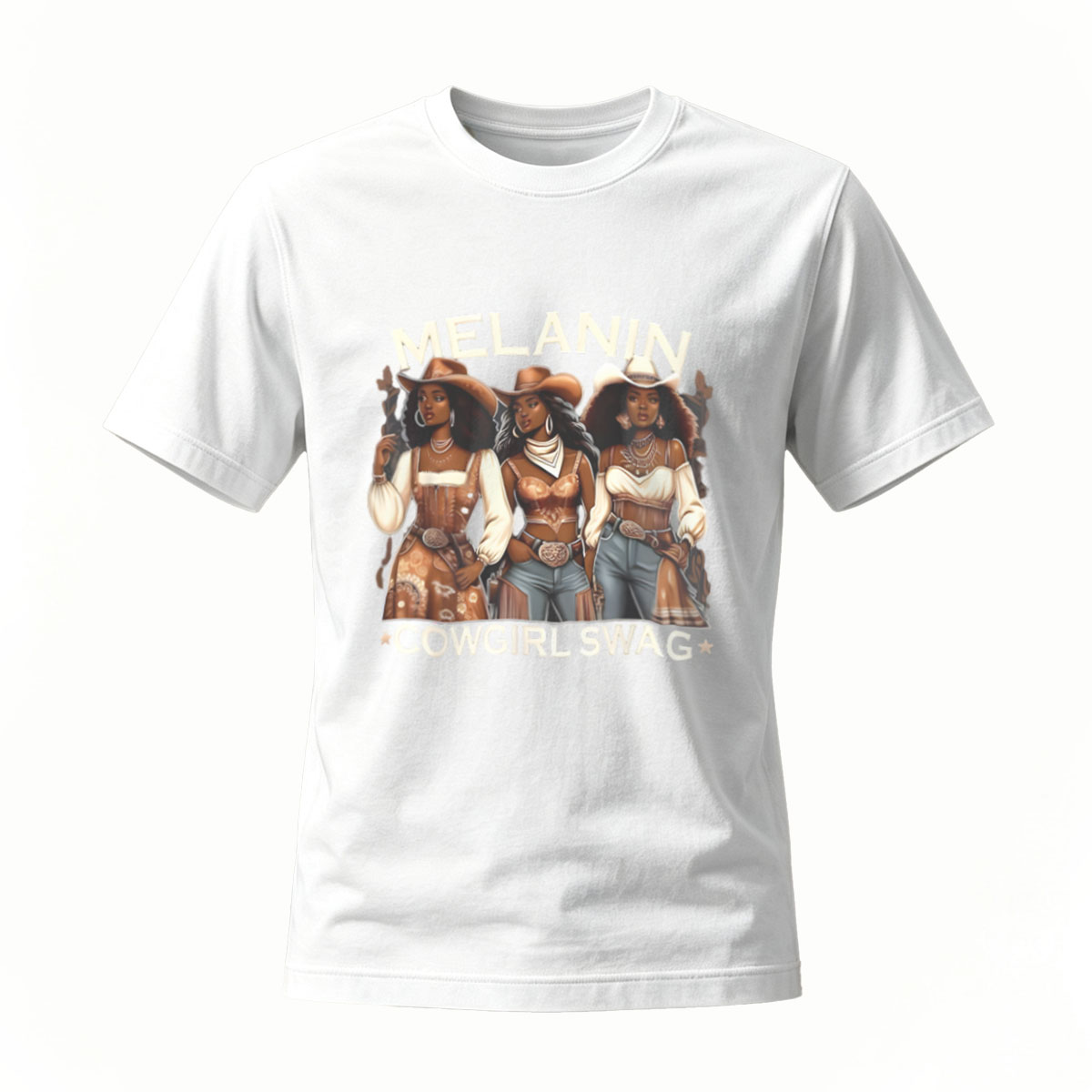 Melanin Cowgirl Swag T-Shirt Women's Fashion Graphic Tee - Image 2