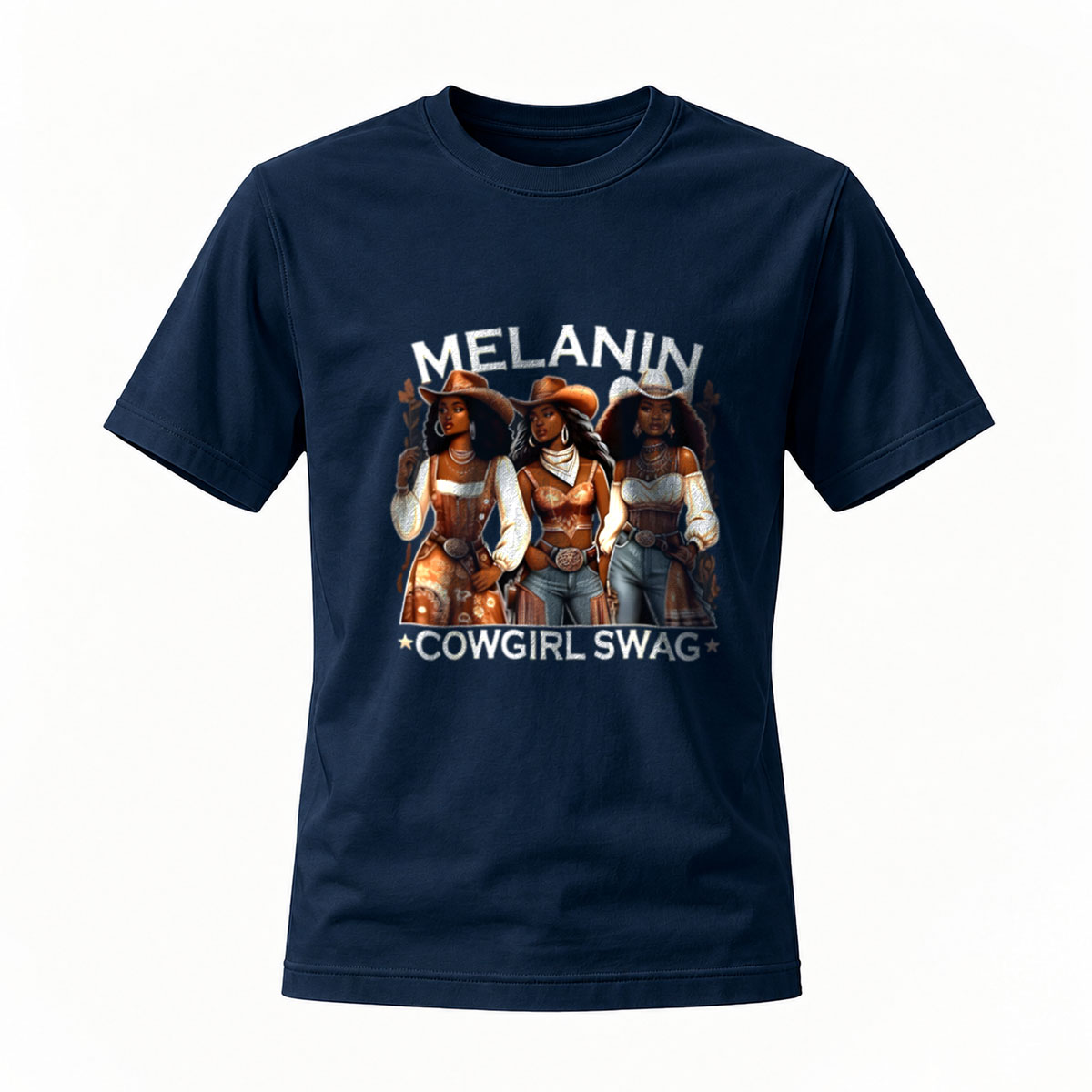 Melanin Cowgirl Swag T-Shirt Women's Fashion Graphic Tee - Image 7