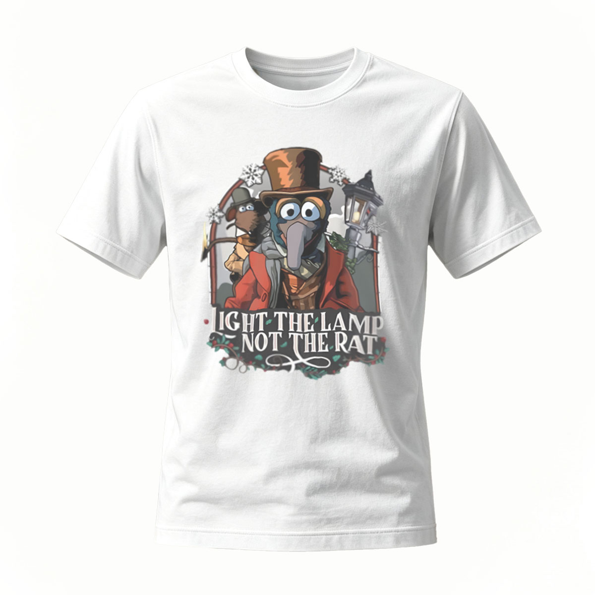 Light the Lamp Not the Rat Steampunk Plague Doctor T-Shirt - Image 2