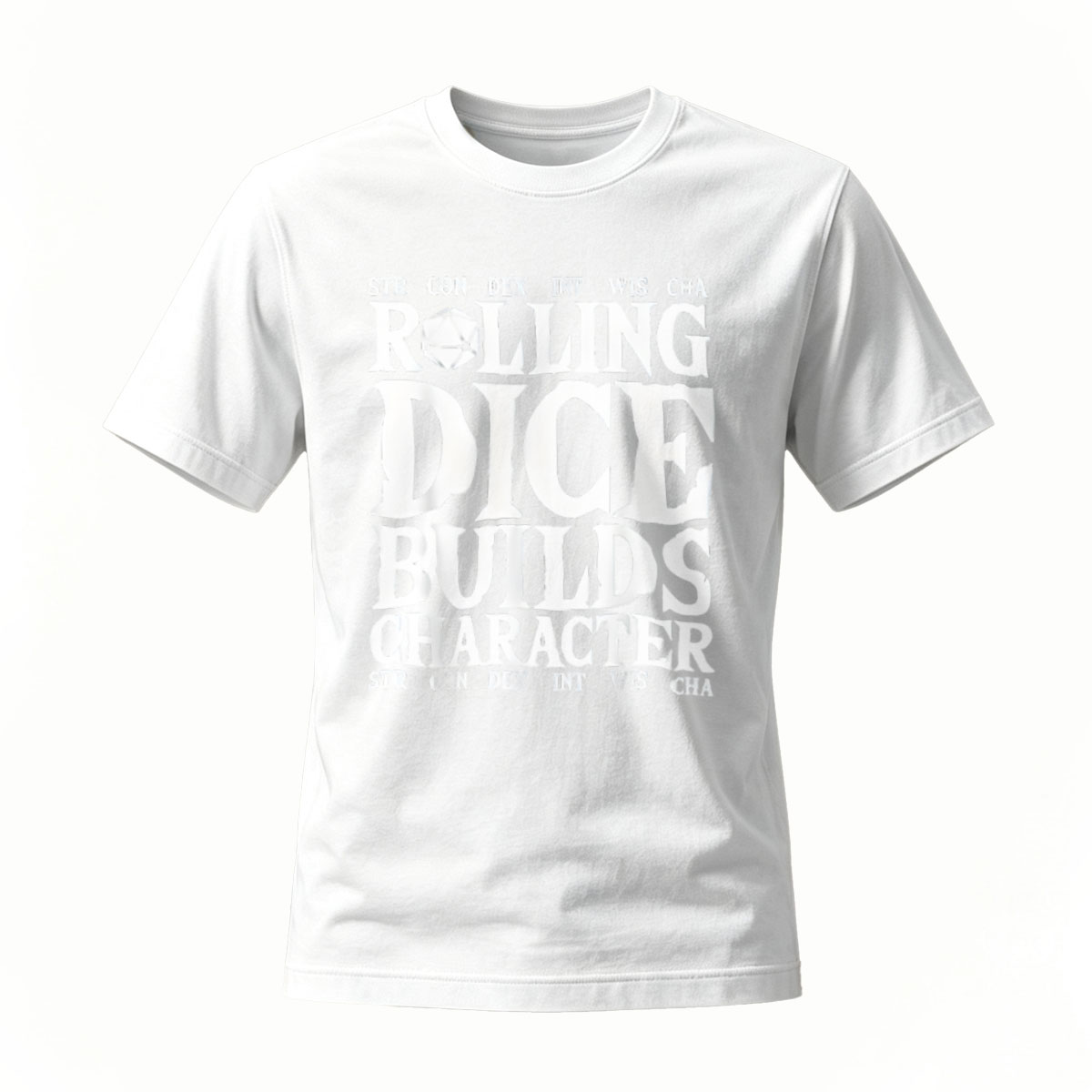Rolling Dice Builds Character D20 T-Shirt Men's Gaming Apparel - Image 2