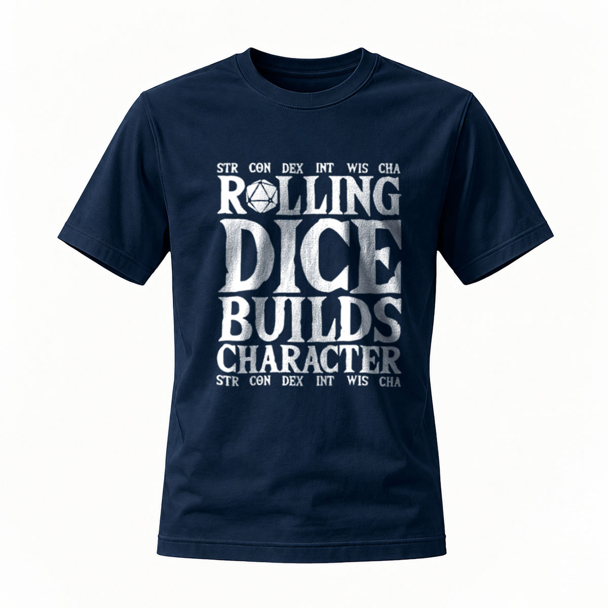 Rolling Dice Builds Character D20 T-Shirt Men's Gaming Apparel - Image 7