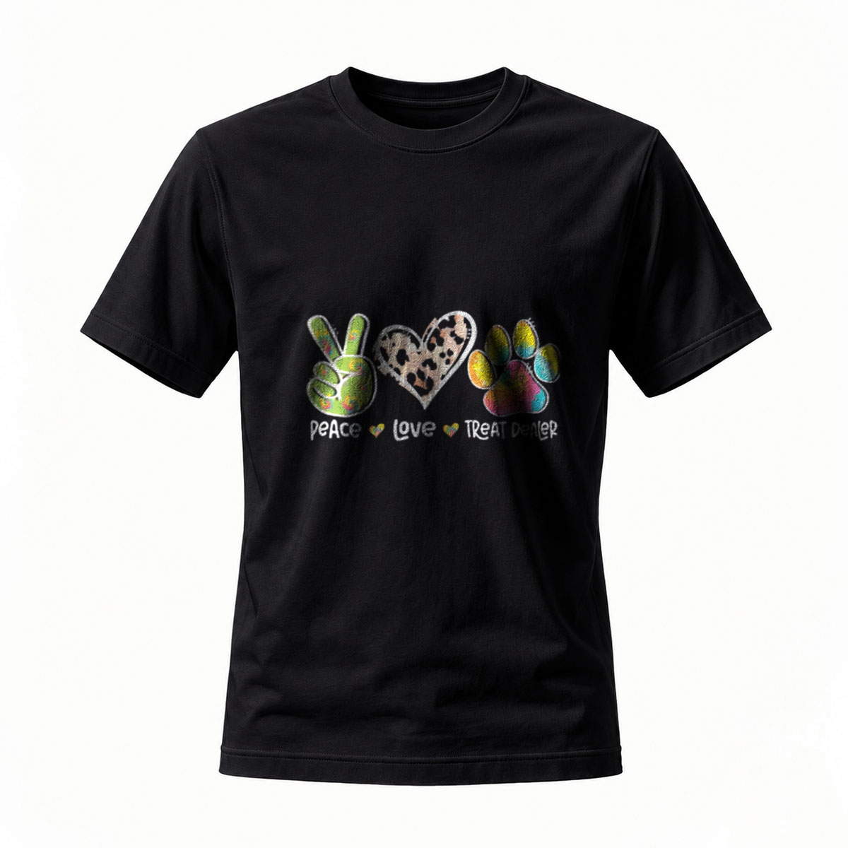 Peace Love Treat Dealer T-Shirt Men's Women's Gift Pet Lover Apparel