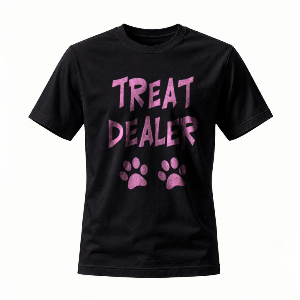 Treat Dealer Pink Paw Print T-Shirt for Pet Lovers
