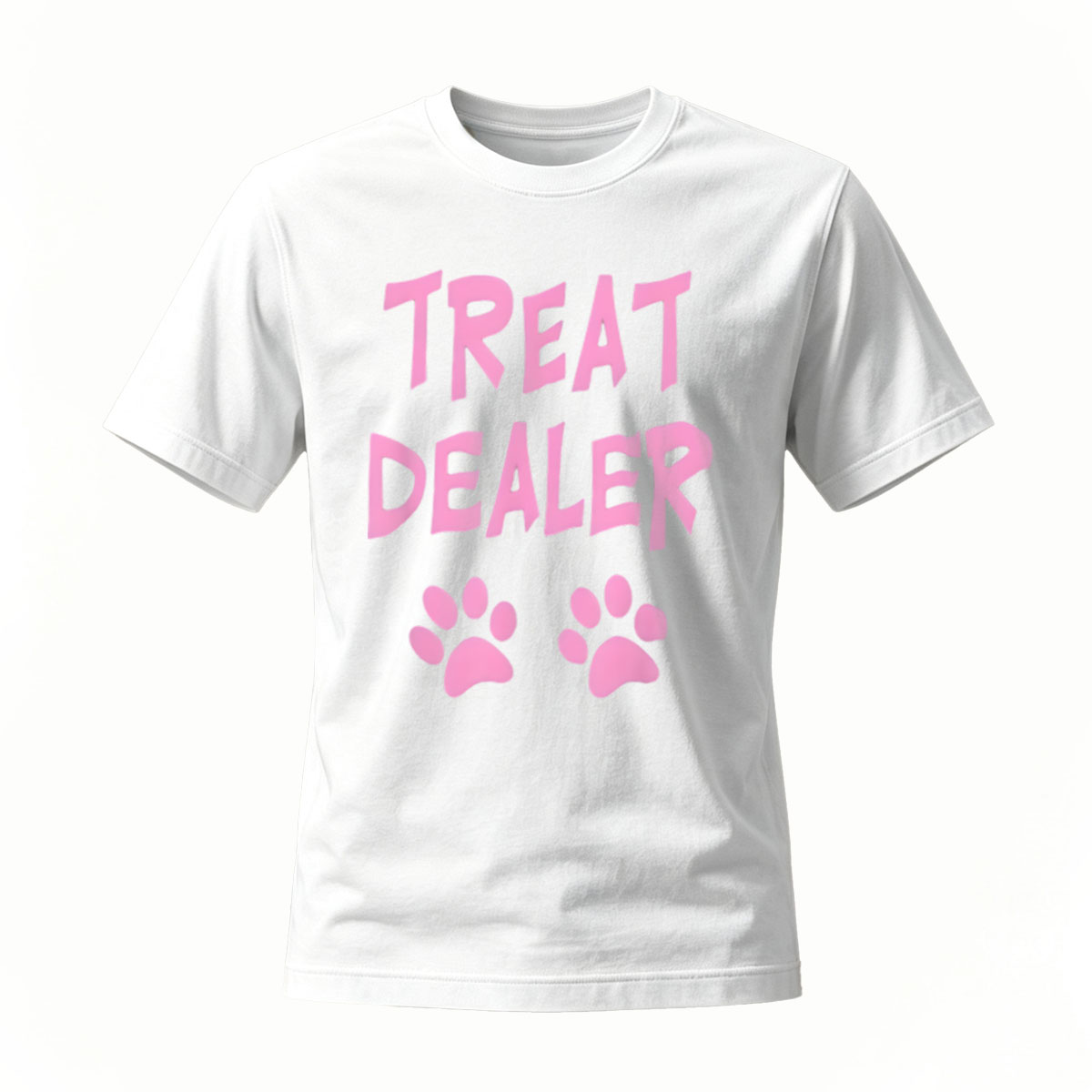 Treat Dealer Pink Paw Print T-Shirt for Pet Lovers - Image 2