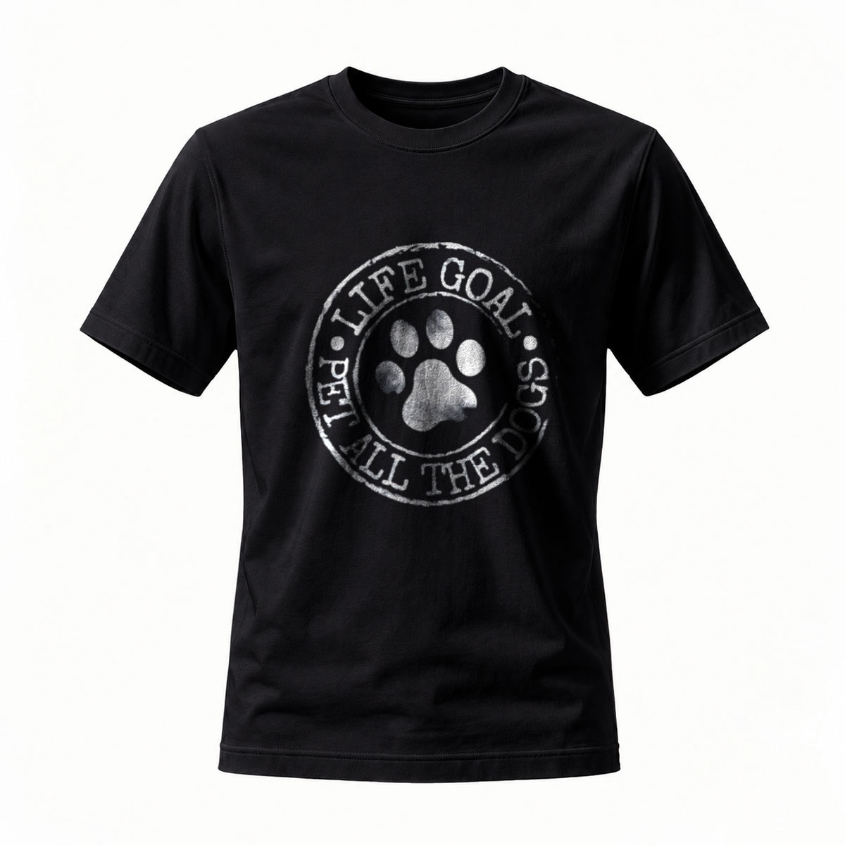 Life Goal Pet All The Dogs Paw Print T-Shirt Men Women Unisex