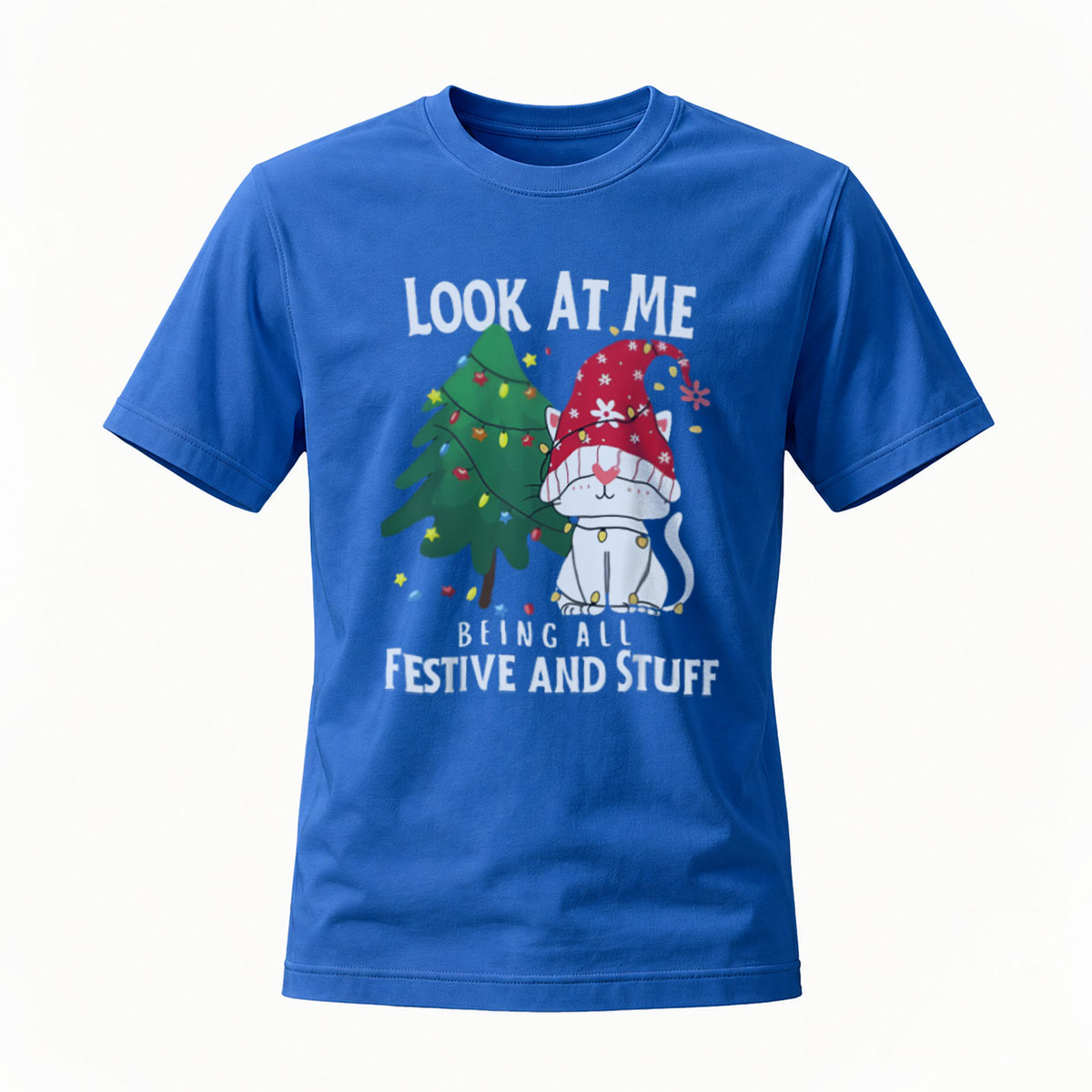 Look At Me Being Festive Christmas Gnome Tree T-Shirt - Image 4