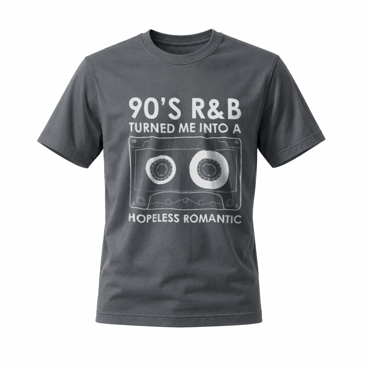 90s R&B Turned Me Into Hopeless Romantic T-Shirt Men's Black Casual Wear Music Lover Gift - Image 6