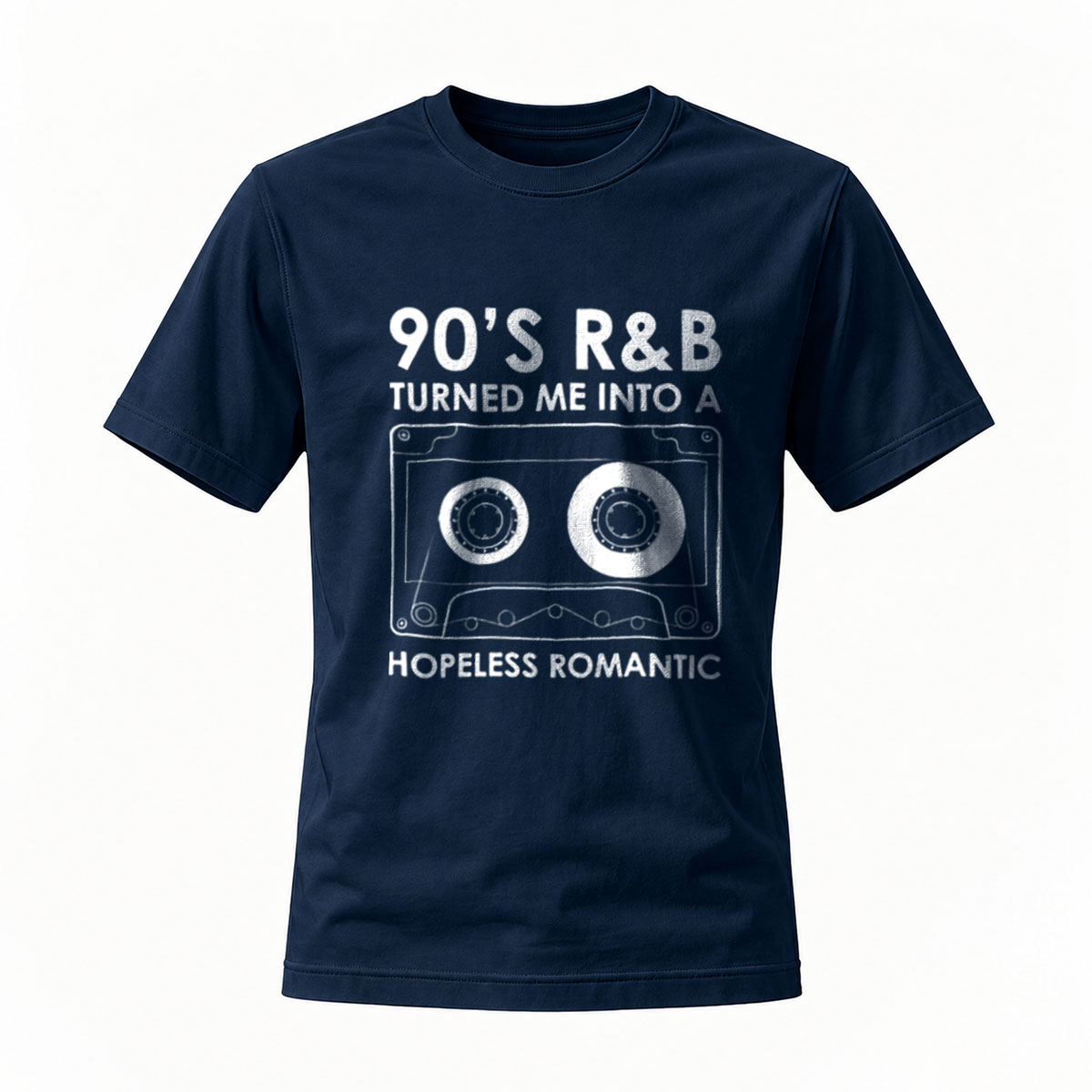 90s R&B Turned Me Into Hopeless Romantic T-Shirt Men's Black Casual Wear Music Lover Gift - Image 7