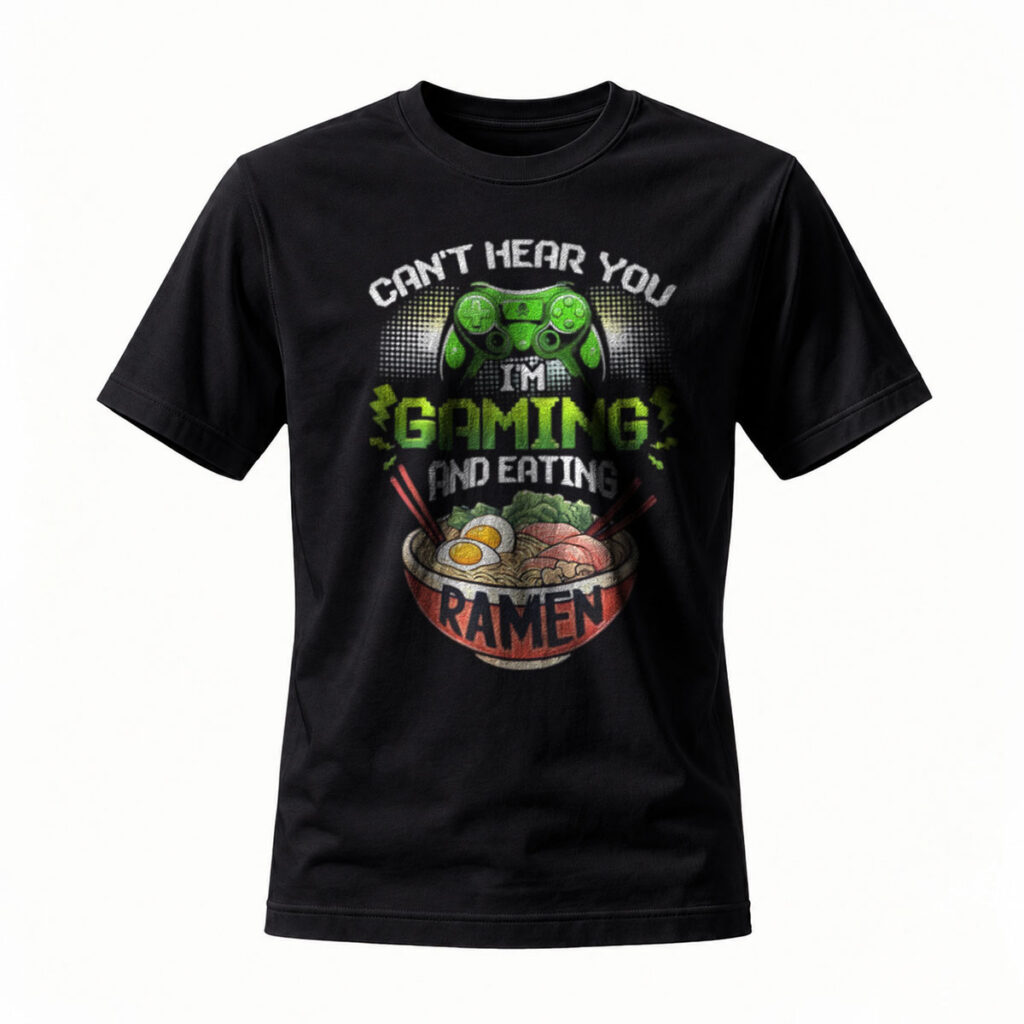 Can't Hear You Im Gaming and Eating Ramen T-Shirt