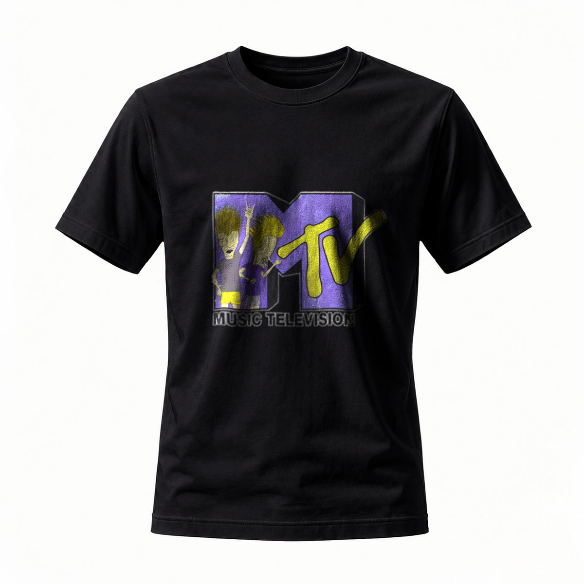 MTV Logo T-Shirt Men's Black Music Television Graphic Tee