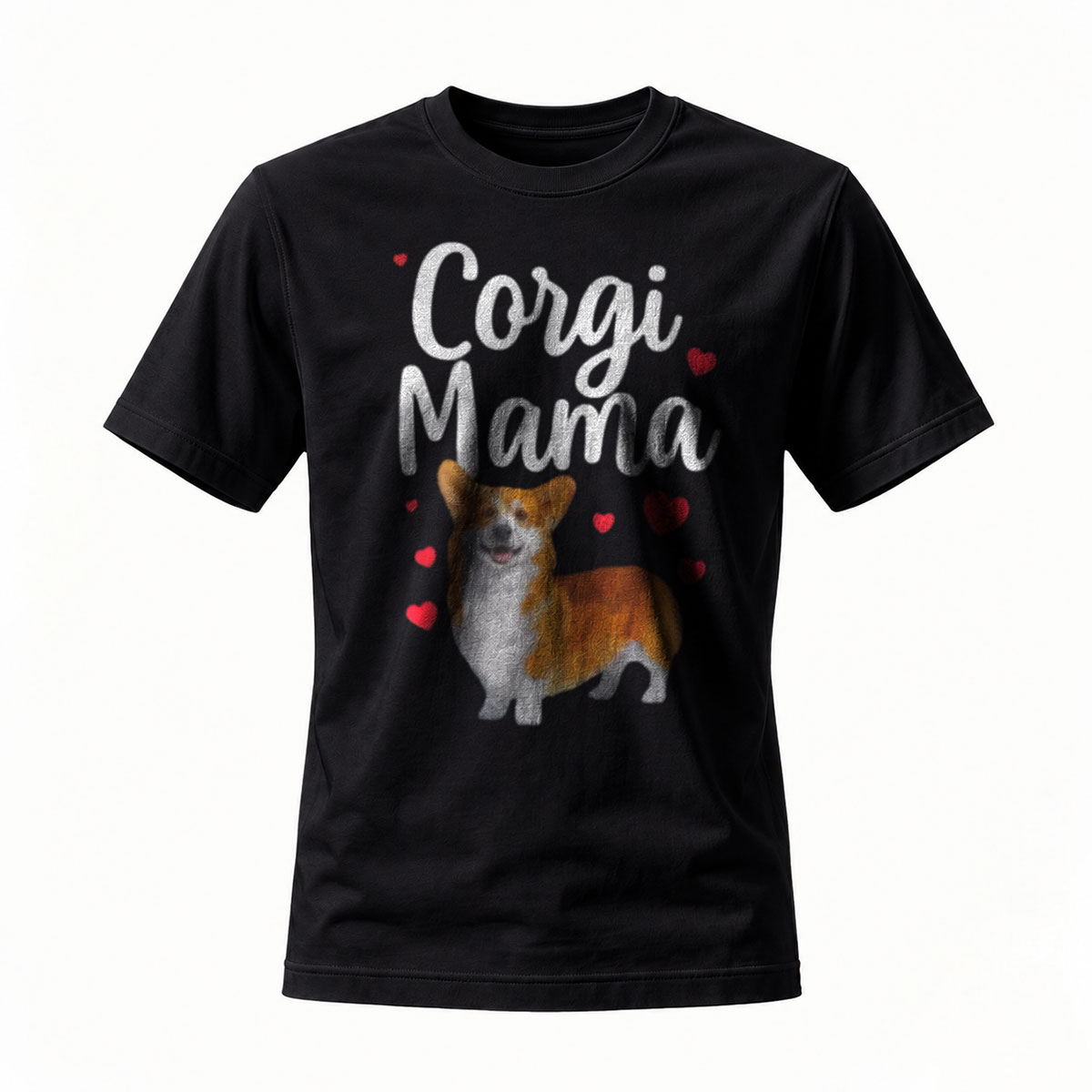 Corgi Mama T-Shirt Women's Gift Dog Lover Heart Print