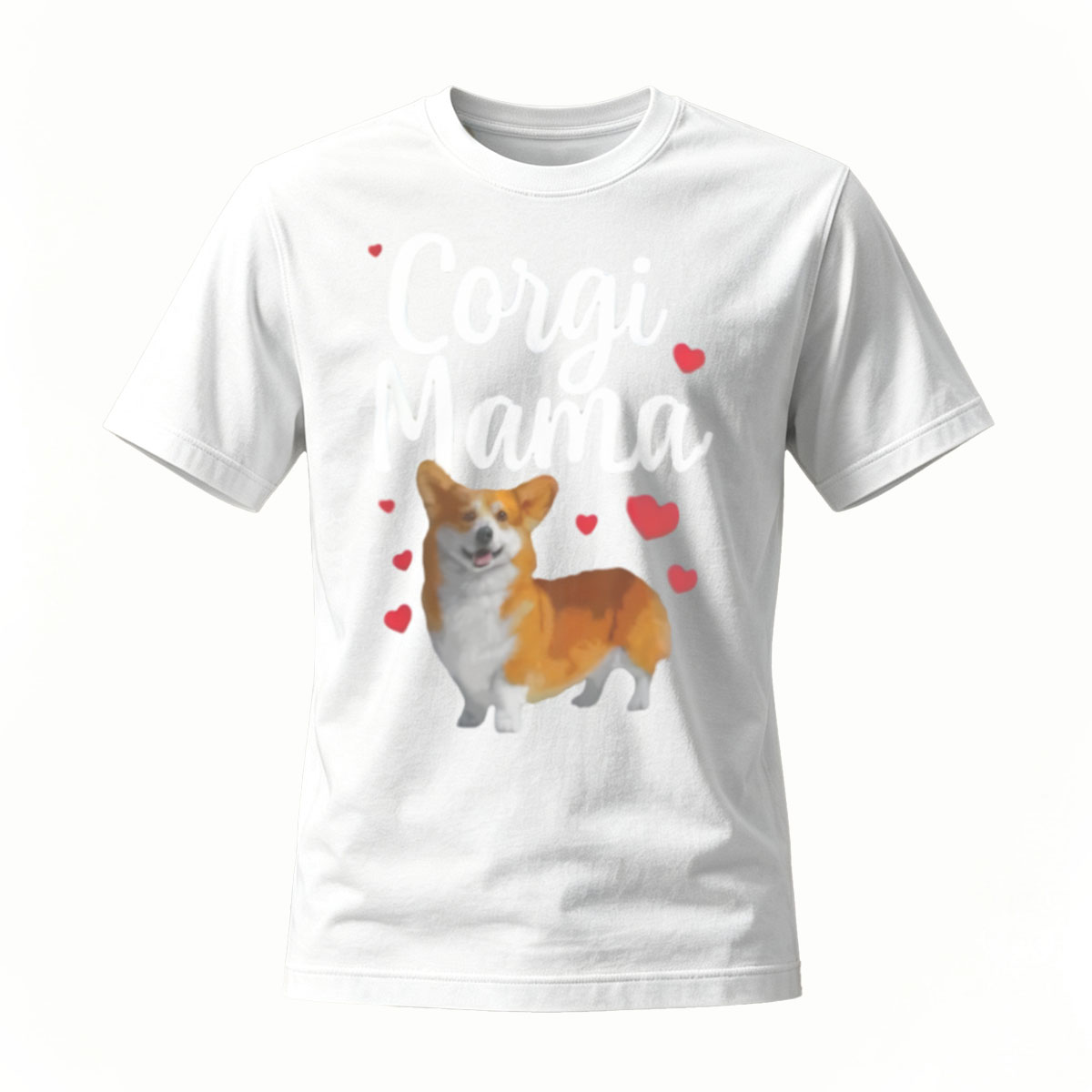 Corgi Mama T-Shirt Women's Gift Dog Lover Heart Print - Image 2