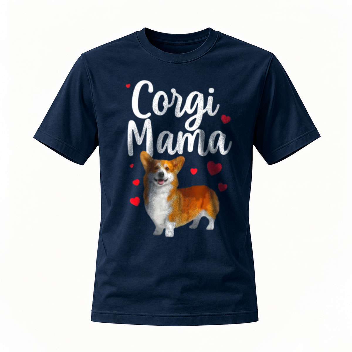 Corgi Mama T-Shirt Women's Gift Dog Lover Heart Print - Image 7