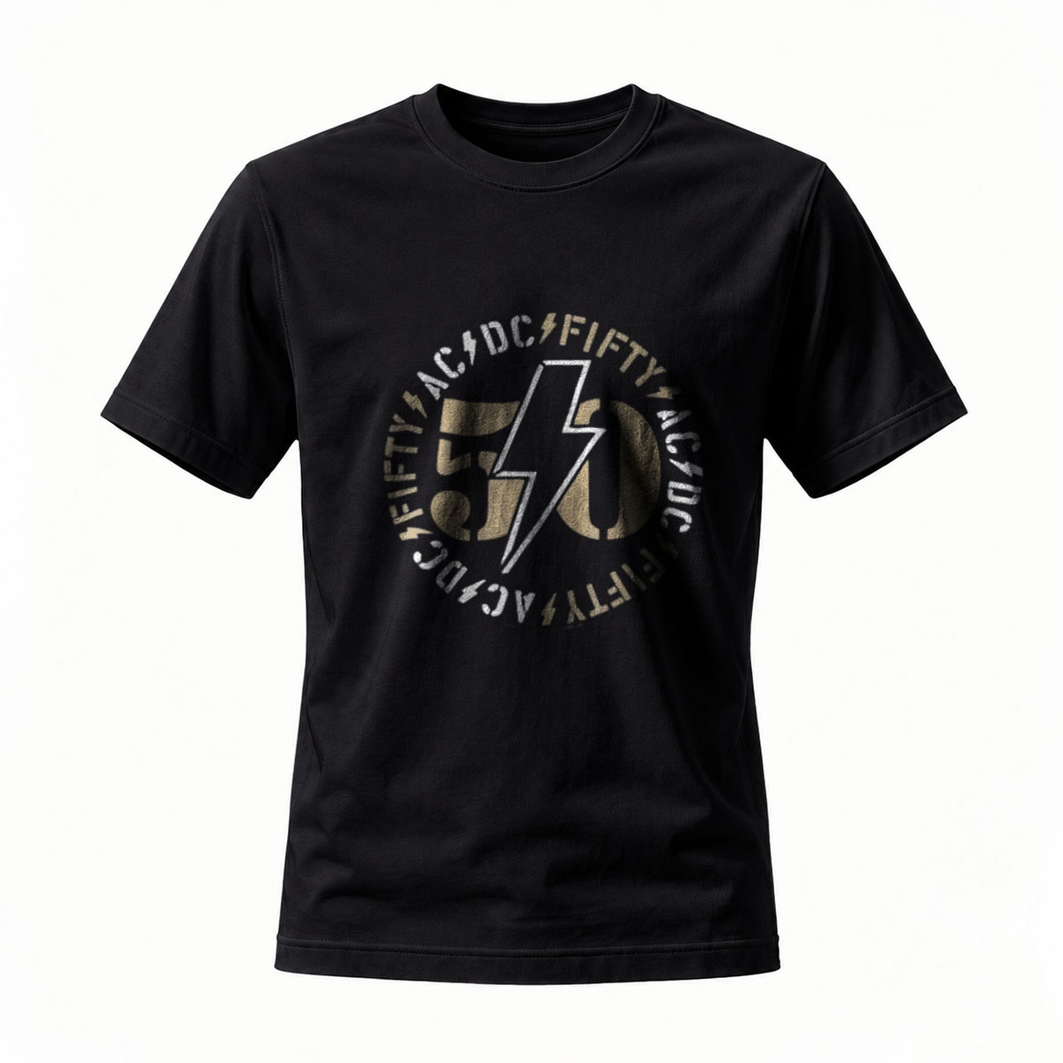 ACDC 50th Anniversary Rock Band Logo Men's T-Shirt Black