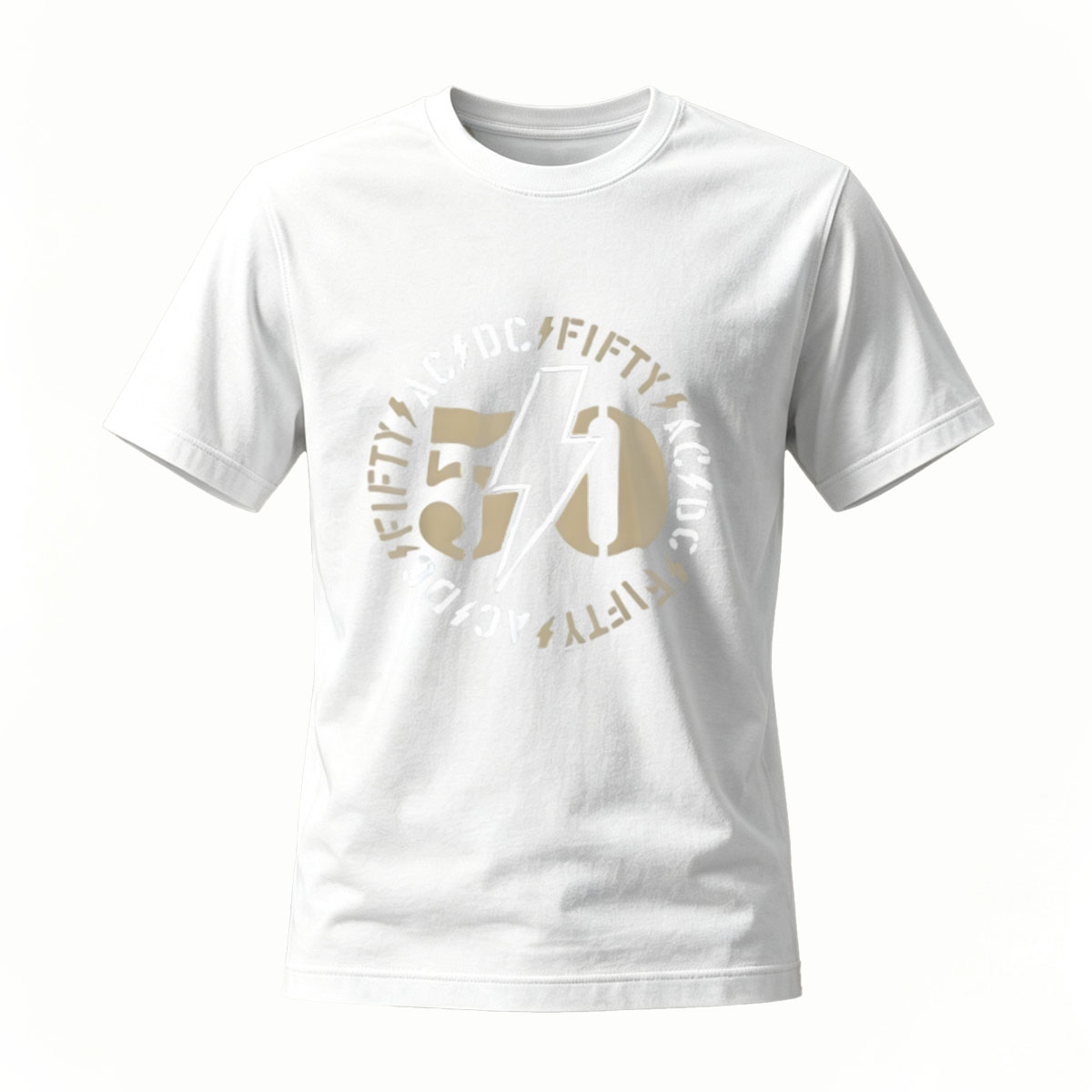 ACDC 50th Anniversary Rock Band Logo Men's T-Shirt Black - Image 2