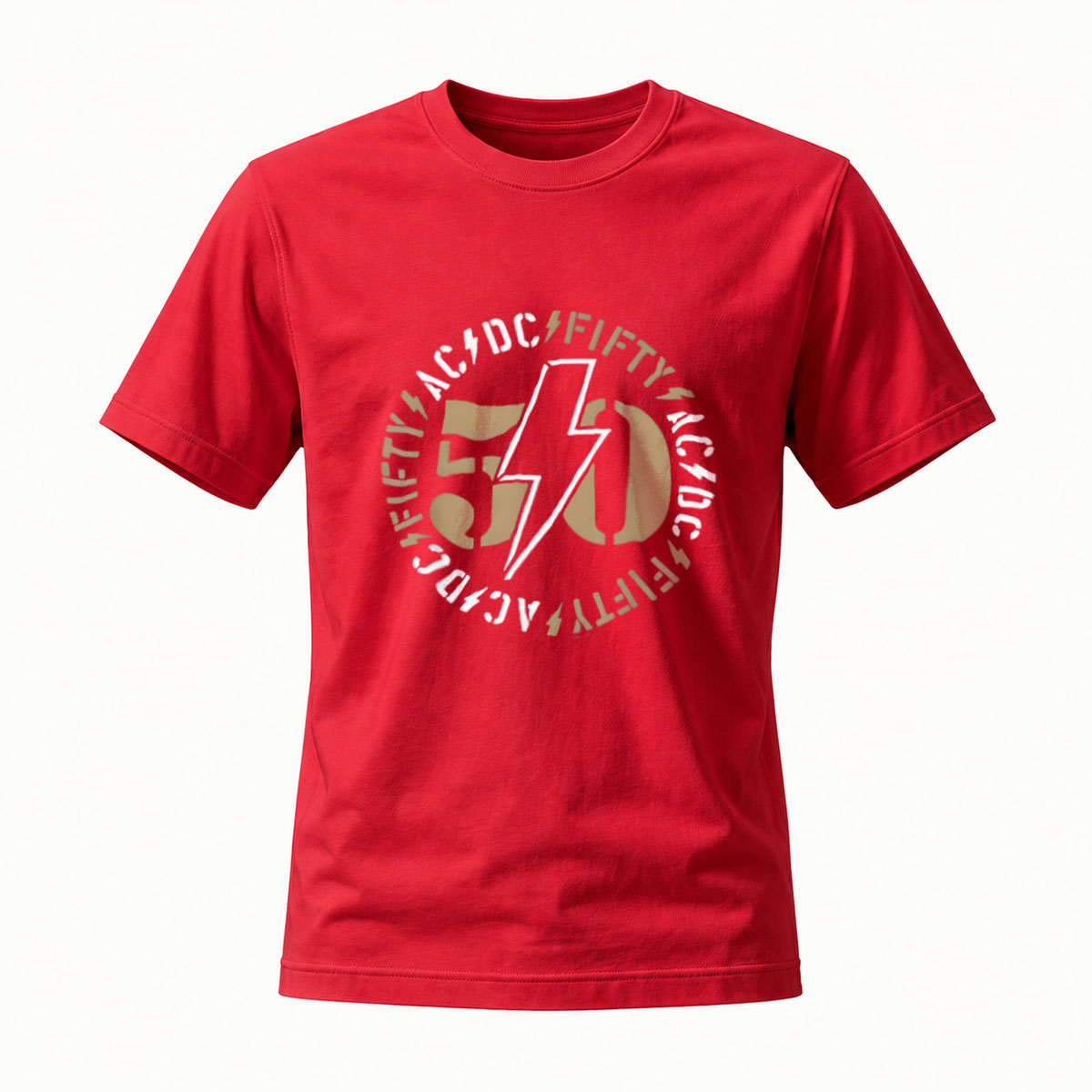 ACDC 50th Anniversary Rock Band Logo Men's T-Shirt Black - Image 5