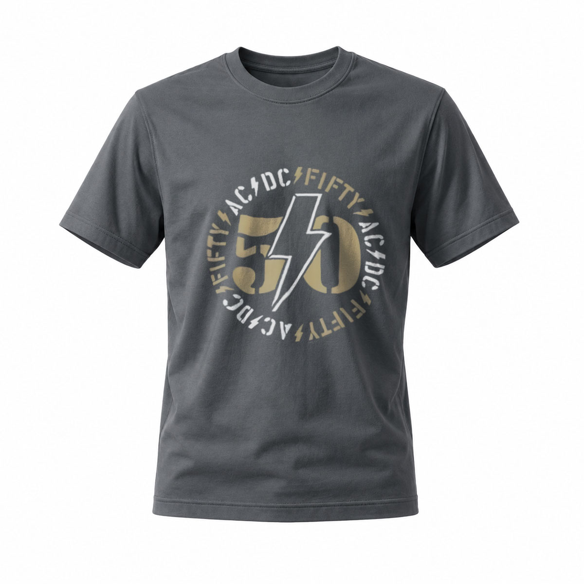 ACDC 50th Anniversary Rock Band Logo Men's T-Shirt Black - Image 6