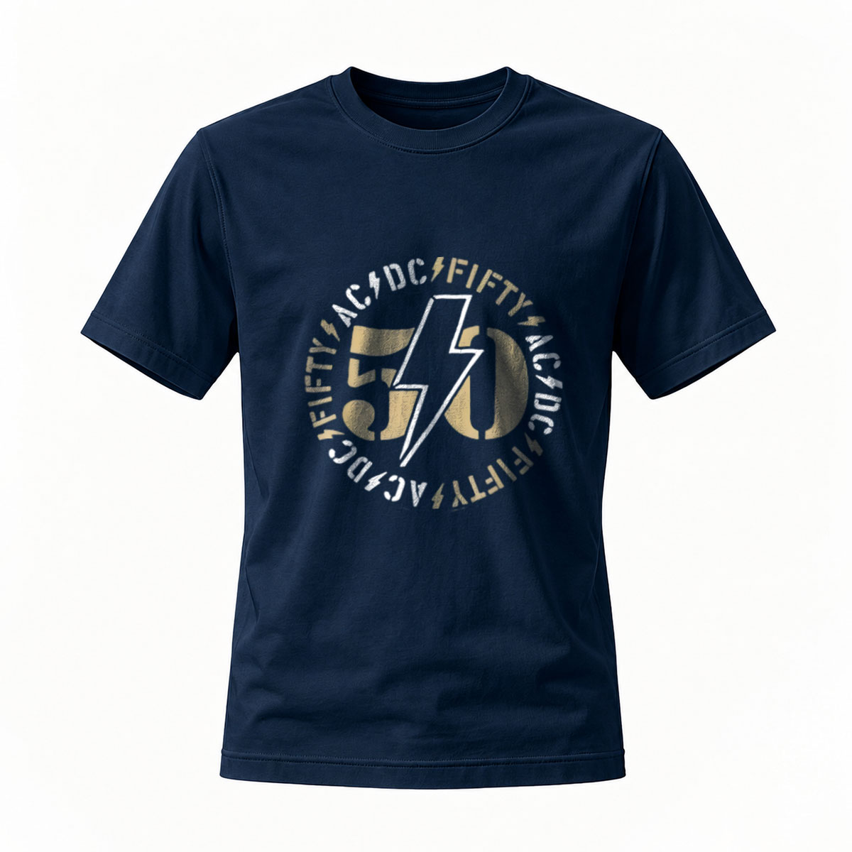 ACDC 50th Anniversary Rock Band Logo Men's T-Shirt Black - Image 7