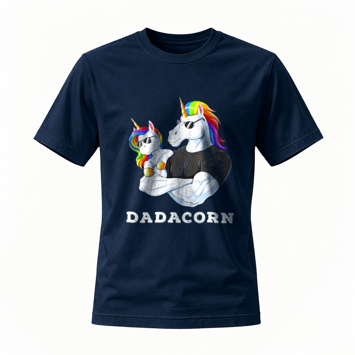 Dadacorn Unicorn Father Son T-Shirt Men's Gift - Image 7