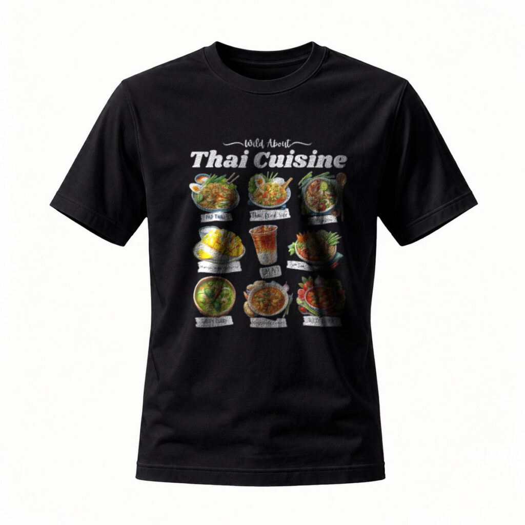 Wild About Thai Cuisine Food Lover T-Shirt Men Women Casual Wear Gift Idea