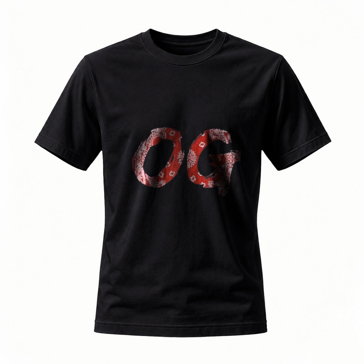 OG Bandana Print T-Shirt Men's Casual Streetwear Fashion Top