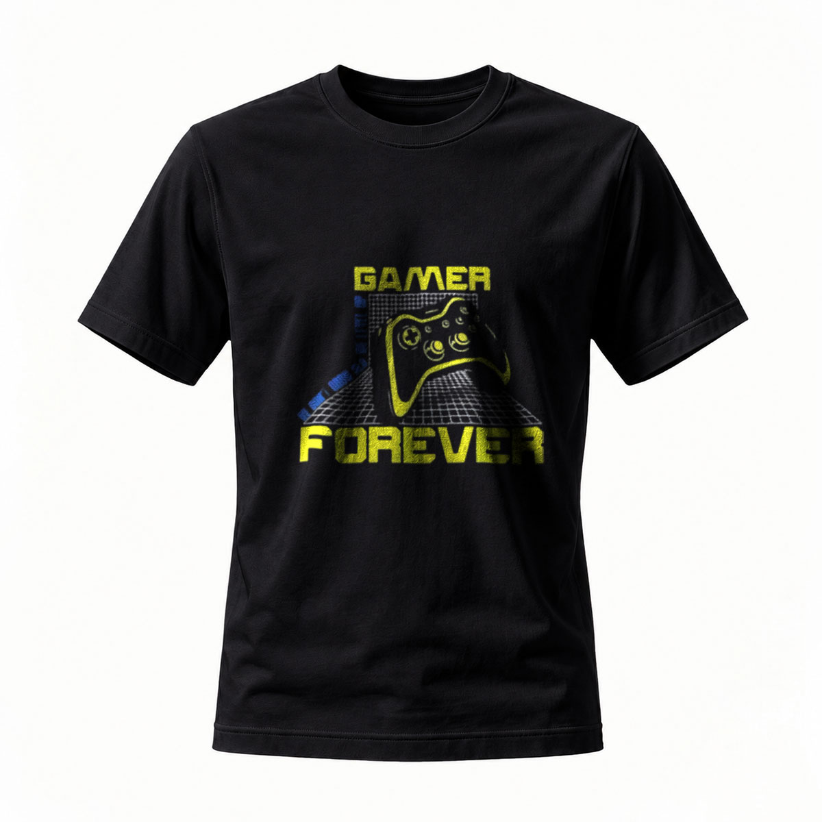 Gamer Forever T-Shirt Men's Gaming Controller Design Black Casual Wear