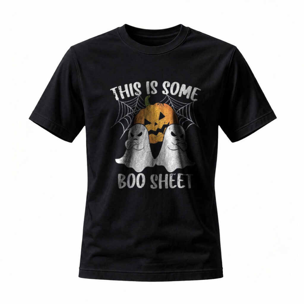 This Is Some Boo Sheet Halloween T-Shirt Men's Women's Funny Ghost Pumpkin Design