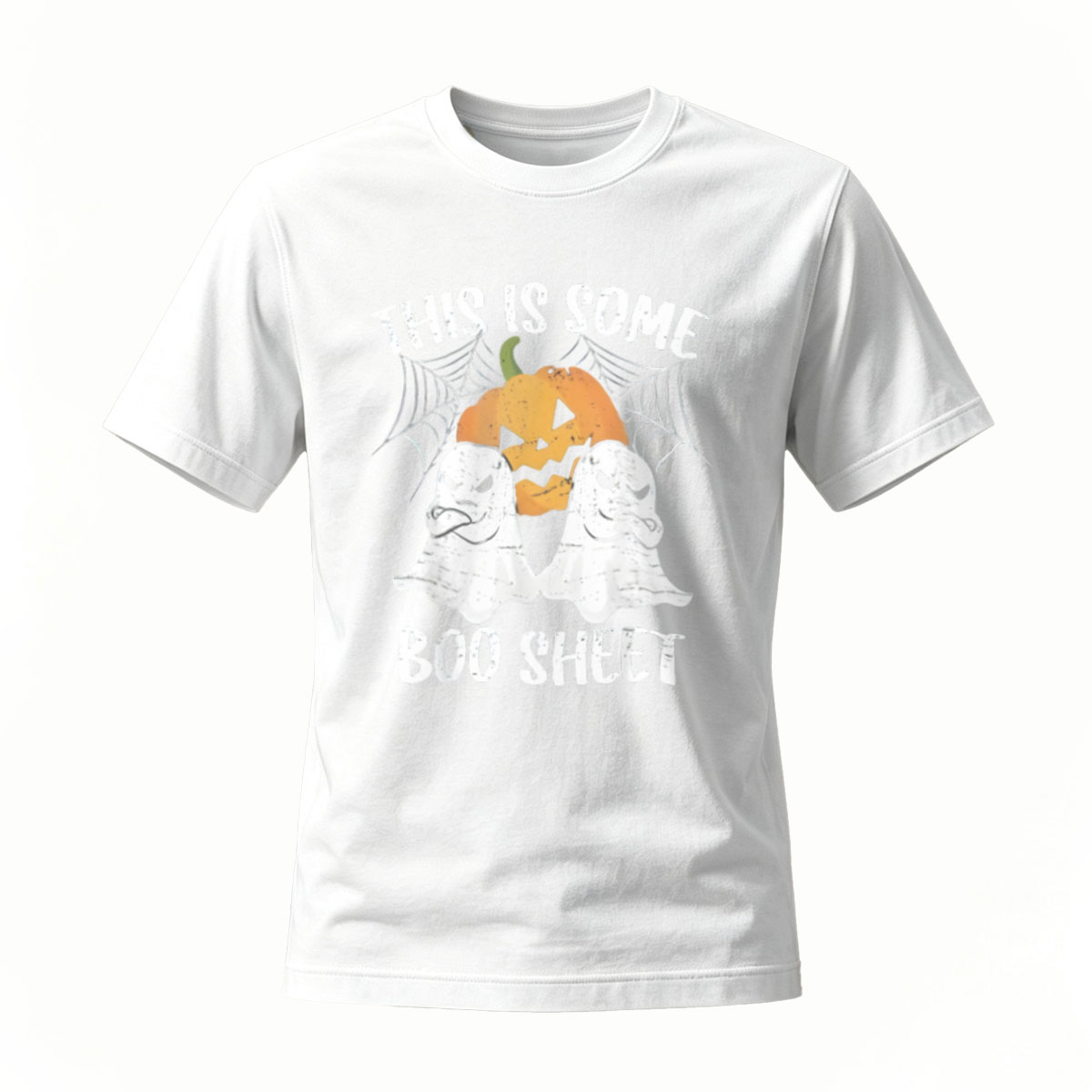 This Is Some Boo Sheet Halloween T-Shirt Men's Women's Funny Ghost Pumpkin Design - Image 2